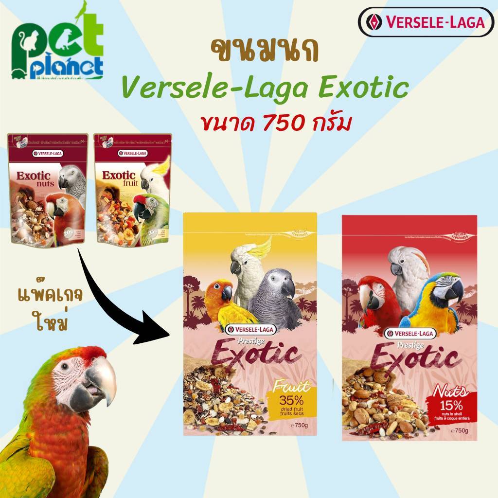 ขนมนก Exotic อาหารนก อาหารนกแก้ว ขนมนกแก้ว ถั่วนานาชนิด Versele Laga - Exotic Nut ขนาด 750กรัม