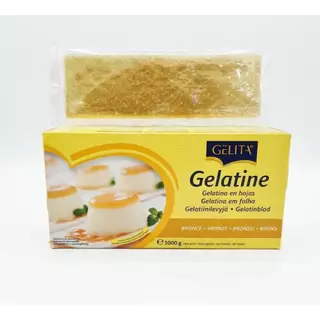แผ่นเจลาติน ตรา GELITA แบ่งบรรจุ 10 แผ่น / แพ็ค**สินค้าแบ่งบรรจุใส่ถุงนะคะ ไม่ได้ขายเป็นกล่อง**
