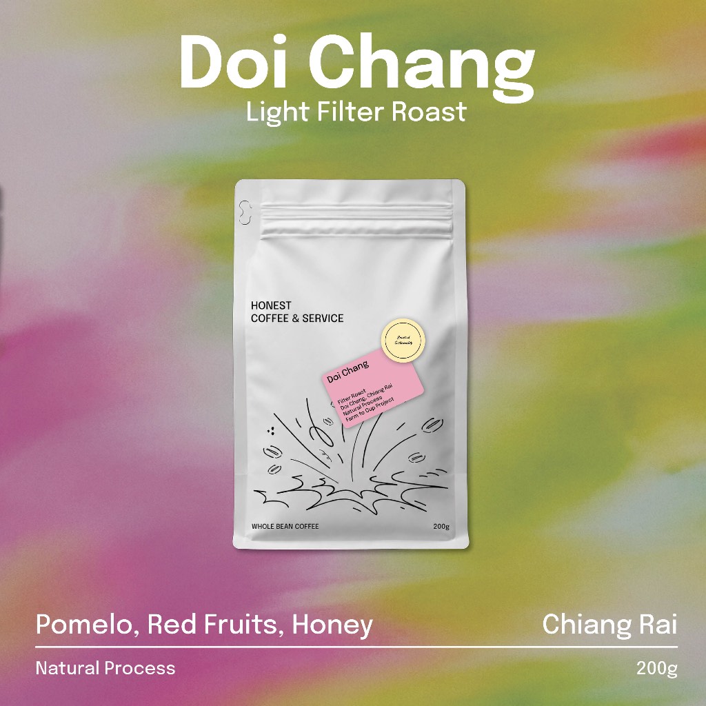 เมล็ดกาแฟไทยคั่วอ่อน Doi Chang Natural เชียงราย | Pomelo Red Fruit Honey | Farm to Cup Filter 200g
