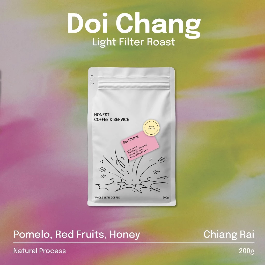 เมล็ดกาแฟไทยคั่วอ่อน Doi Chang Natural เชียงราย | Pomelo Red Fruit Honey | Farm to Cup Filter 200g