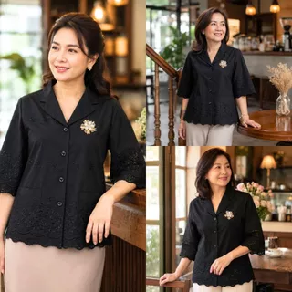 ร้านแชมป์อุดร เสื้อลูกไม้ผ้าบางคอฮาวาย มีมากกว่า 10 สี S,M,L,XL,2L,3L เสื้อเชิ๊ตหญิง ชุดไปวัด