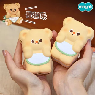 ❤️ใช้โค๊ดลด❤️ พร้อมส่ง 🇹🇭 Squishy สกุ๊ชชี่ หมีเนย Molynk 1 ชิ้น เลือกสี