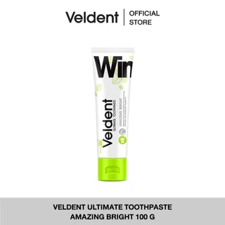 VELDENT ULTIMATE AMAZING BRIGHT TOOTHPASTE ยาสีฟันเวลเดนท์ สูตรขาวไบรท์ ไม่ทำร้ายเคลือบฟัน 100 g. พลัสฟลูออไรด์
