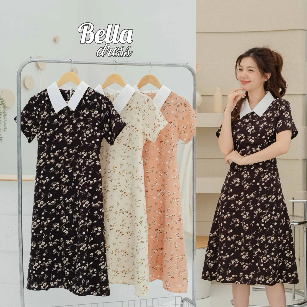 Bella dress ลายดอกหญ้า
