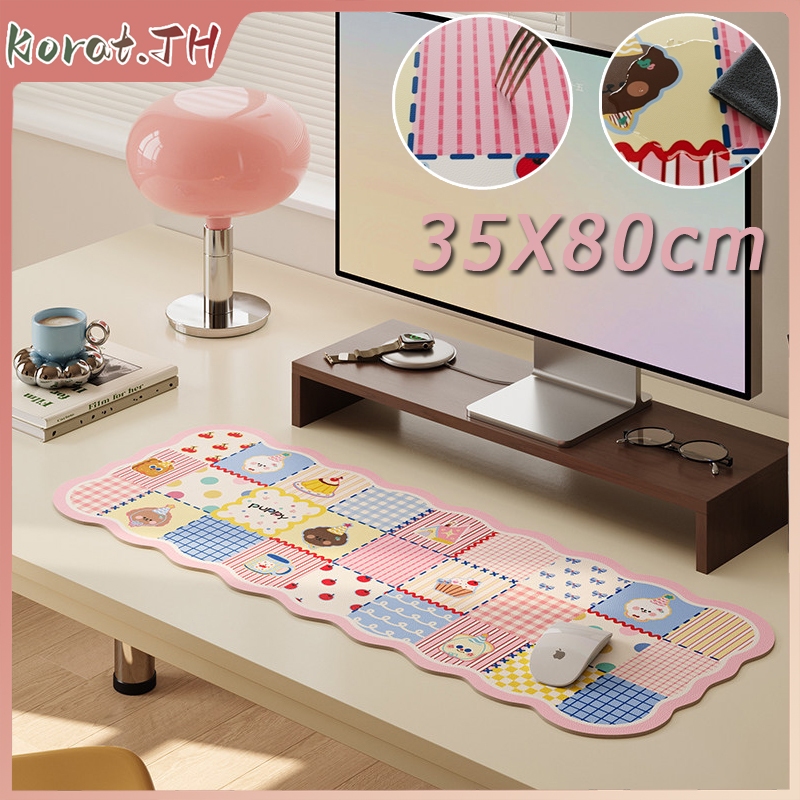 แผ่นรองเมาส์ แผ่นรองโต๊ะ ขนาดใหญ่ 35*80CM วัสดุ PU กันน้ํา แผ่นรองคีย์บอร์ด เม้าส์ น่ารัก