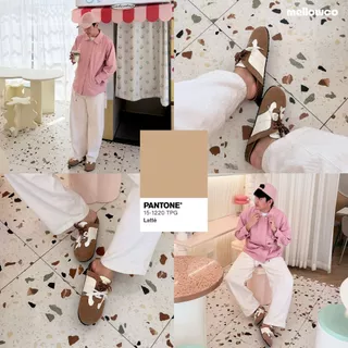 Mellowco รุ่น Wister รองเท้าเปิดส้นหนัง Suede Mule M10-5036