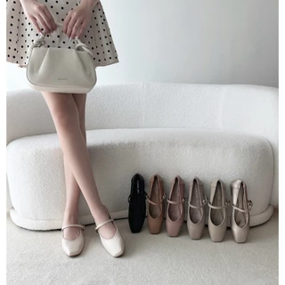 รองเท้าคัทชู แมรี่เจนปลายตัด Block Heels ส้นสูง1นิ้ว รองเท้าkaimooksissy KS25601
