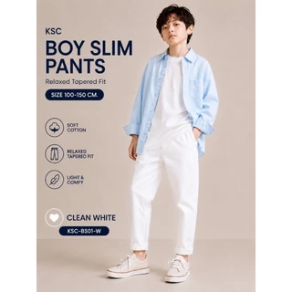 KSC BOY SLIM PANTS Relaxed Tapered Fit — กางเกงตัวเดียว จบได้หลายลุค กางเกงทรงใหม่ที่อยากให้เด็กผู้ชายมีติดตู้ 🤍