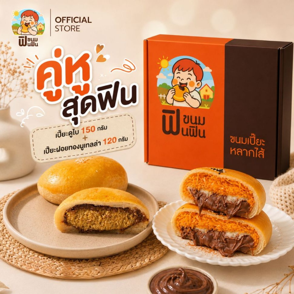 [พิเศษ] เปี๊ยะดูไบ150กรัม+เปี๊ยะฝอยทองนูเทลล่า120กรัม