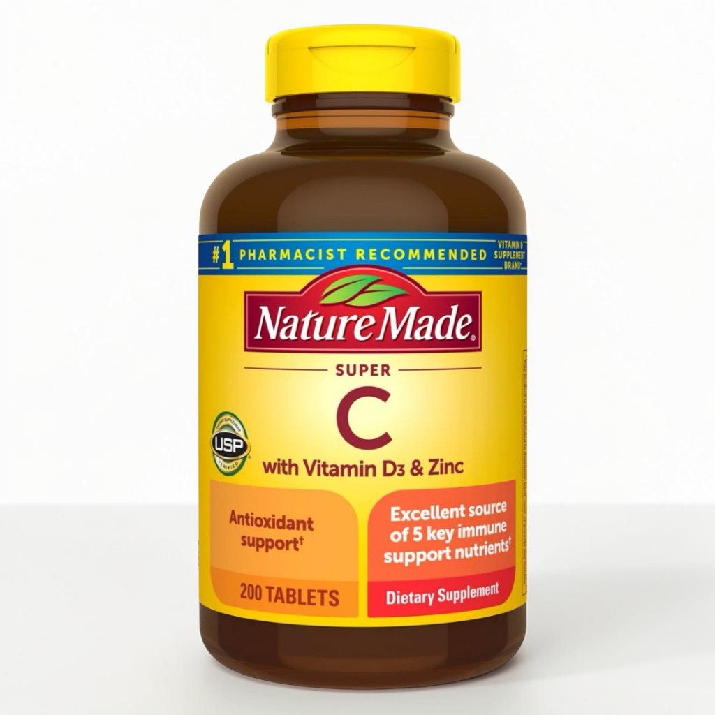 Nature Made Super C มาพร้อม Vitamin D3&Zicn วิตามินนำเข้ามาจากอเมริกาแท้100%