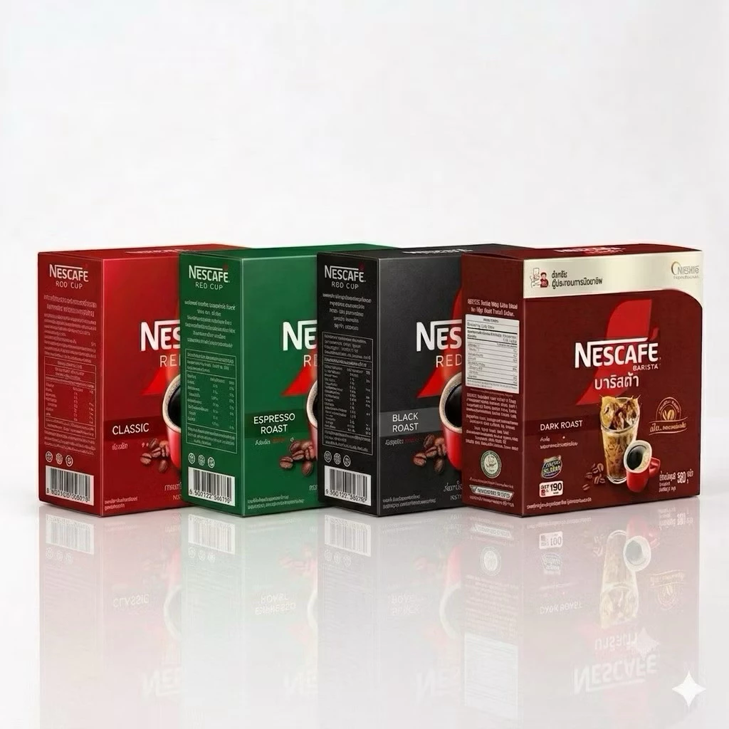 400.Nescafe Red Cup เนสกาแฟ เรดคัพ กาแฟสำเร็จรูปผสมกาแฟคั่วบดละเอียด แบบกล่อง ขนาด 320-360g.