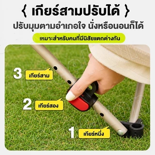 เก้าอี้แคมป์ปิ้ง พนักพิงสูง เก้าอี้สนาม พับได้ แบบพกพา ปิคนิค แถมถุงเก็บ ท่ออลูมิเนียมหนา รับน้ำหนัก