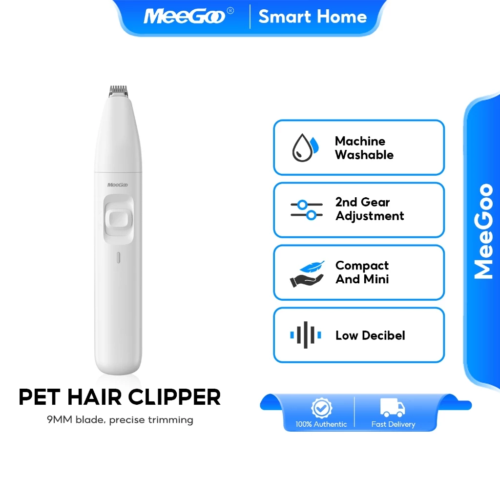 MeeGoo เครื่องตัดขนสัตว์เลี้ยง Pet Trimmer แบบไร้สาย เสียงเบา สำหรับสัตว์เลี้ยง แมว สุนัข
