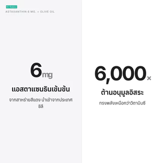 Hi-Balanz Astaxanthin 6 mg. Plus Olive oil แอตต้าแซนธิน 6 มก. พลัส น้ำมันมะกอก 1 กล่อง 30 แคปซูล