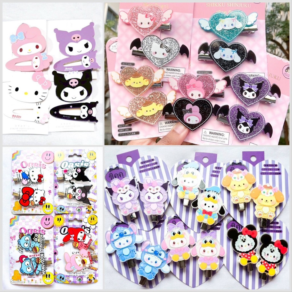 กิ๊ฟการ์ตูน❤️shop@charin สินค้า Gift Shop ร้านในไทย❤️กิ๊บปากเป็ดเรียบ ติดอะไหล่  รวมหลายแบบ ซานริโอ้