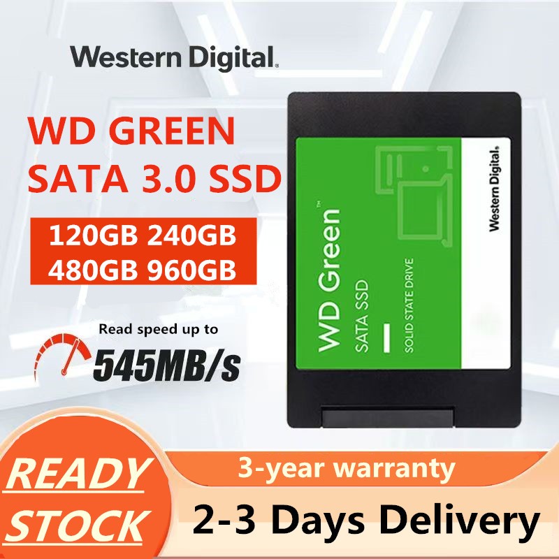 WD Green SSD 120GB/240GB/480GB/960GB SATA III 2.5” Solid State Drive (เอสเอสดี) สำหรับโน๊ตบุ๊ค และ ค