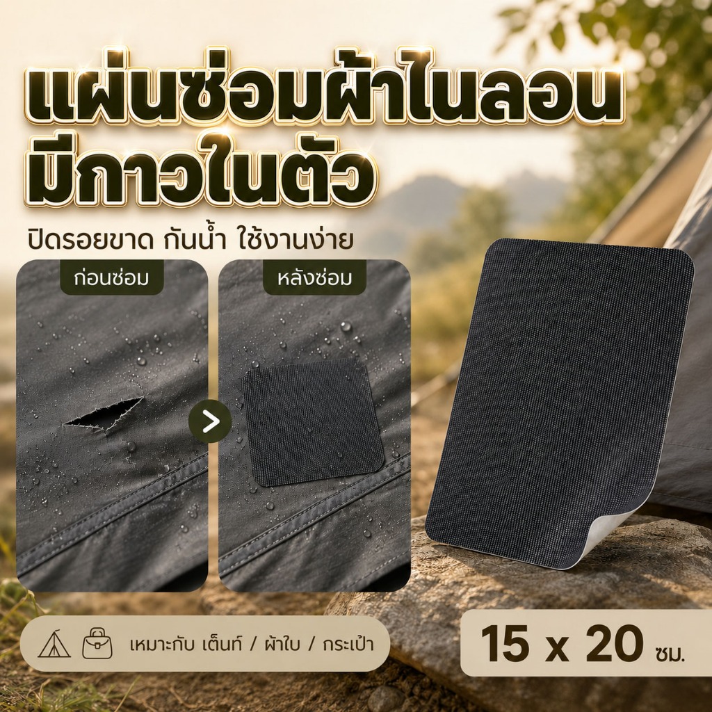 แผ่นสติกเกอร์ ผ้าไนล่อน กันน้ํา มีกาวในตัว ขนาด 15×20 ซม. สําหรับตกแต่งเสื้อผ้า แจ็กเก็ต เต็นท์ งานฝีมือ DIY
