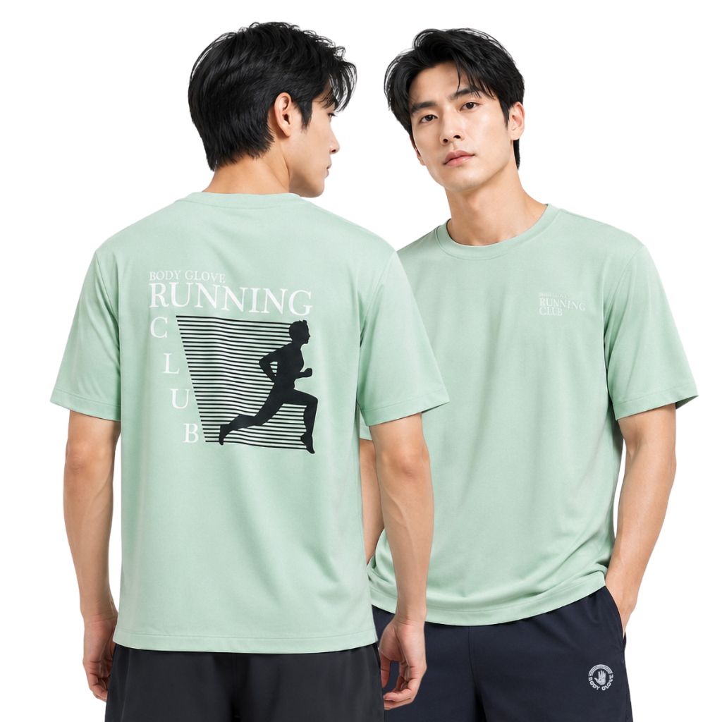 BODY GLOVE RUNNING CLUB MEN'S T-SHIRT 2026 - เสื้อยืดแขนสั้น ผู้ชาย สีเขียว