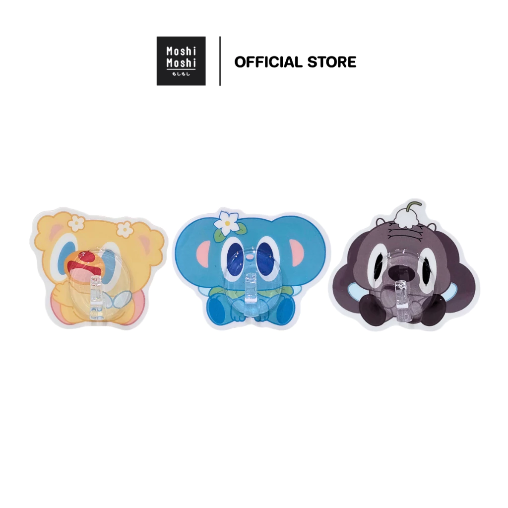 Moshi Moshi ตะขอแขวน ตะขอแขวนติดผนัง ลาย MOOMPA ลิขสิทธิ์แท้ (1 แพ็ค 3 ชิ้น) รุ่น 8100050775