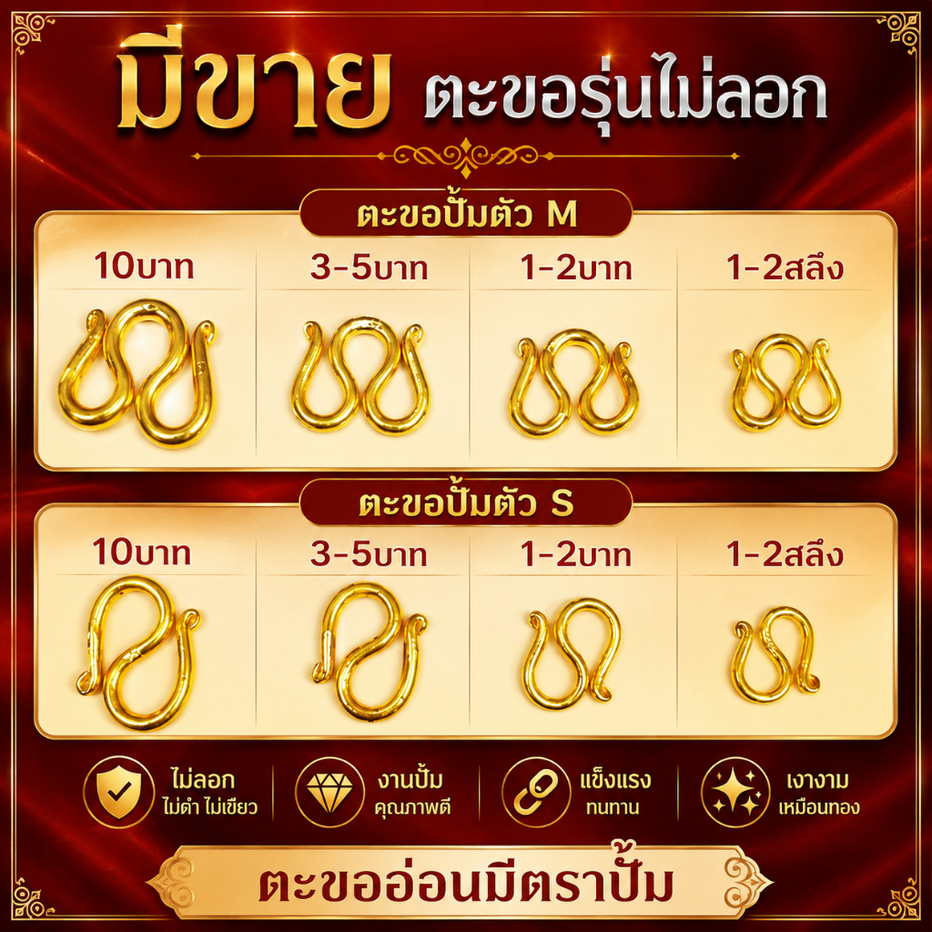 {1} ตะขอ ทองเหลืองเลเซอร์ไม่ลอก