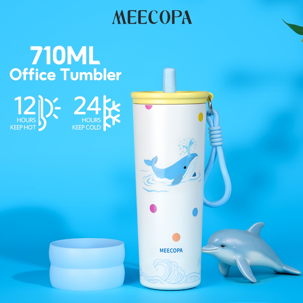 MEECOPA แก้วเก็บความเย็น 710ml สแตนเลส 304 มีซับในเซรามิก แก้วกาแฟเก็บความเย็น กันรั่ว ทนต่อการกัดกร่อน