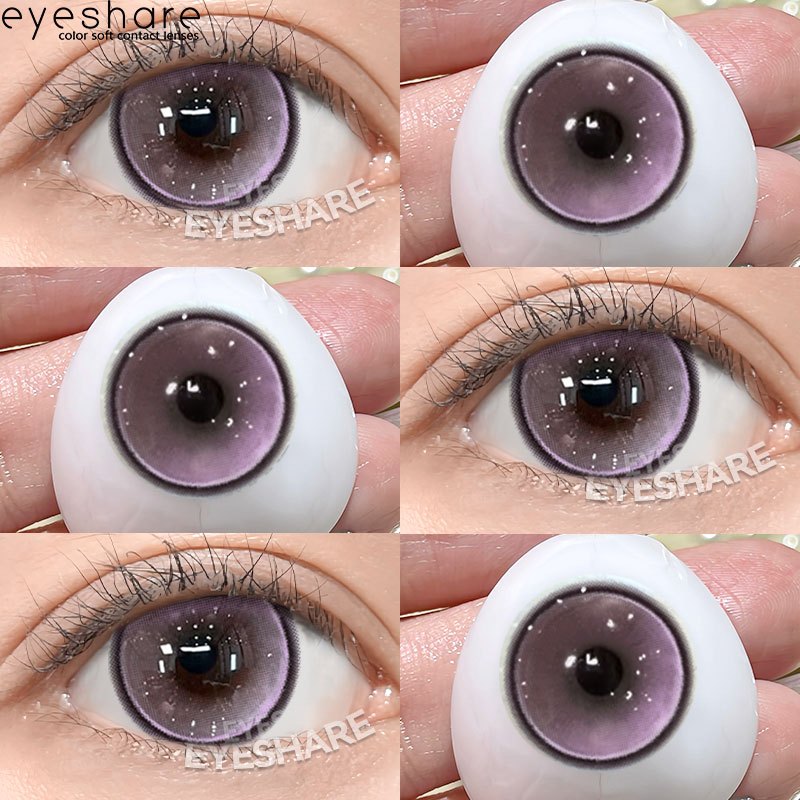 {COD}-คอนแทคเลนส์สีม่วง Eyeshare Prague 1 คู่ 14.2mm ตาโต เลนส์สีแฟชั่น ใช้ได้ 6 เดือน จัดส่งฟรี