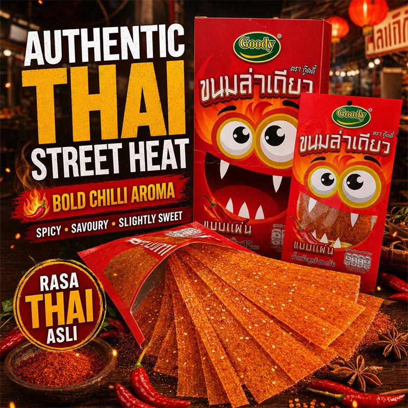 ล่าเถียวหม่าล่า Goody ล่าเถียว แบบแผ่น แพ็ค12+1ซอง