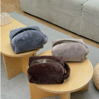 Sunne.me | Original Fluffy pouch with handle| กระเป๋าเครื่องสำอางค์ อเนกประสงค์แบบมีหูจับ