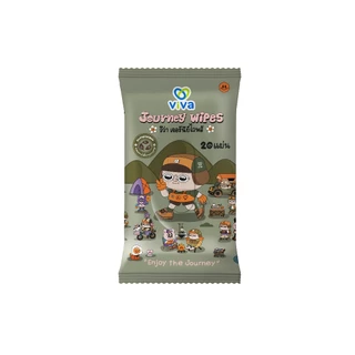 ViVa Journey Wipes วีว่า ทิชชู่เปียก ใช้แทนการอาบน้ำ ขนาดใหญ่ (2 ห่อ) + ขนาด 20แผ่น (3 ห่อ )