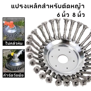 MUSCLE COW แปรงเหล็กล้างตัดหญ้า แปรงกำจัดวัชพืช แปรงลวดทำสวน ขนาด 6 นิ้ว และ 8 นิ้ว กำจัดวัชพืชอย่างมีประสิทธ