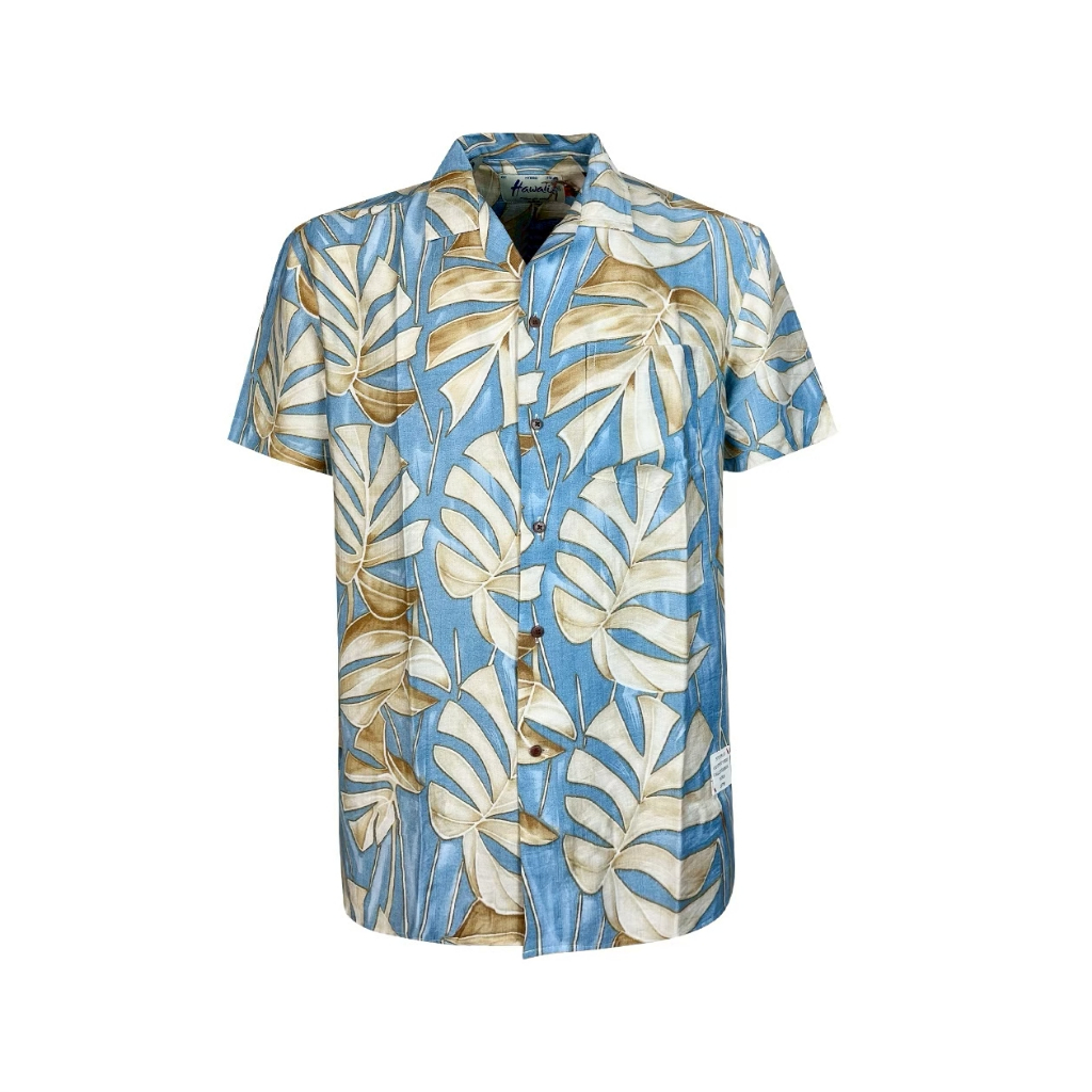 Hybrid Shirt Men  ไฮบริดเสื้อเชิ๊ตผู้ชายแขนสั้น สีฟ้า (Blue) MSS-481BU เสื้อฮาวาย เสื้อเชิ้ตแขนสั้น