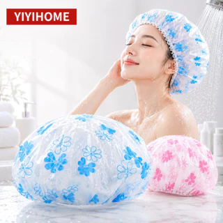 YIYIHOME หมวกคลุมผมอาบน้ำ หมวกอาบน้ำ หมวกคลุมผม กันน้ำ 2 ชั้น ลายการ์ตูน อุปกรณ์อาบน้ำ ผมแห้ง
