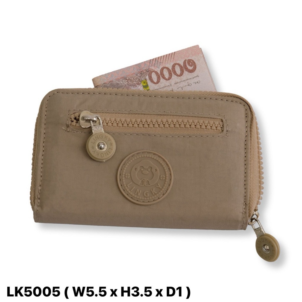 11-LK5005 กระเป๋าสตางค์ใบสั้น 2 ซิป ผ้าร่ม รุ่น LK 5005 ไซส์ 5.5" มีให้เลือกด้วยกัน 7 สี สวยทุกสีเลยค่าา