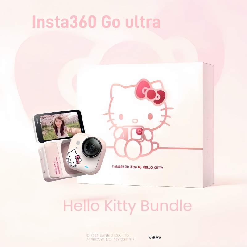 【Ready To Ship】Insta360 Go Ultra Hello kitty Bundle Pocket Action Camera-Kid/Parent Vlog Recorder,An