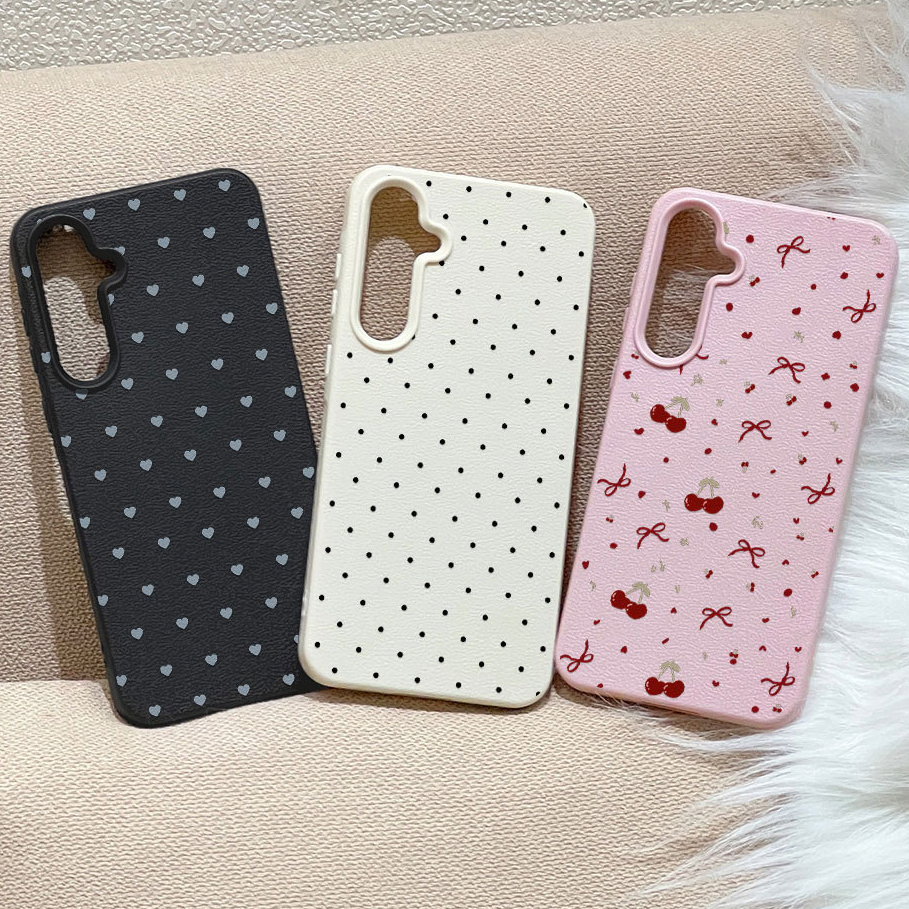 Cherry Leather เคสมือถือ For Samsung A27 A37 A57 A27 A37 A57 S26 A17 A07 A06 A16 A15 A26 A34 A35 A36 A53 A55 A56 เคส
