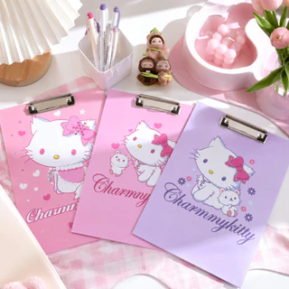 MOMOMARTคลิปบอร์ด ลาย Charmmy Kitty ลิขสิทธิ์แท้ Sanrio กระดาษรองเขียน Clip Board A4 มี 3 ลายให้เลือก