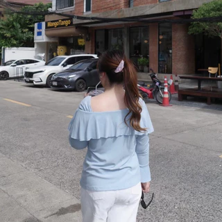 (❤️อกถึง 52") Soft Glow Blue เสื้อสาวอวบ