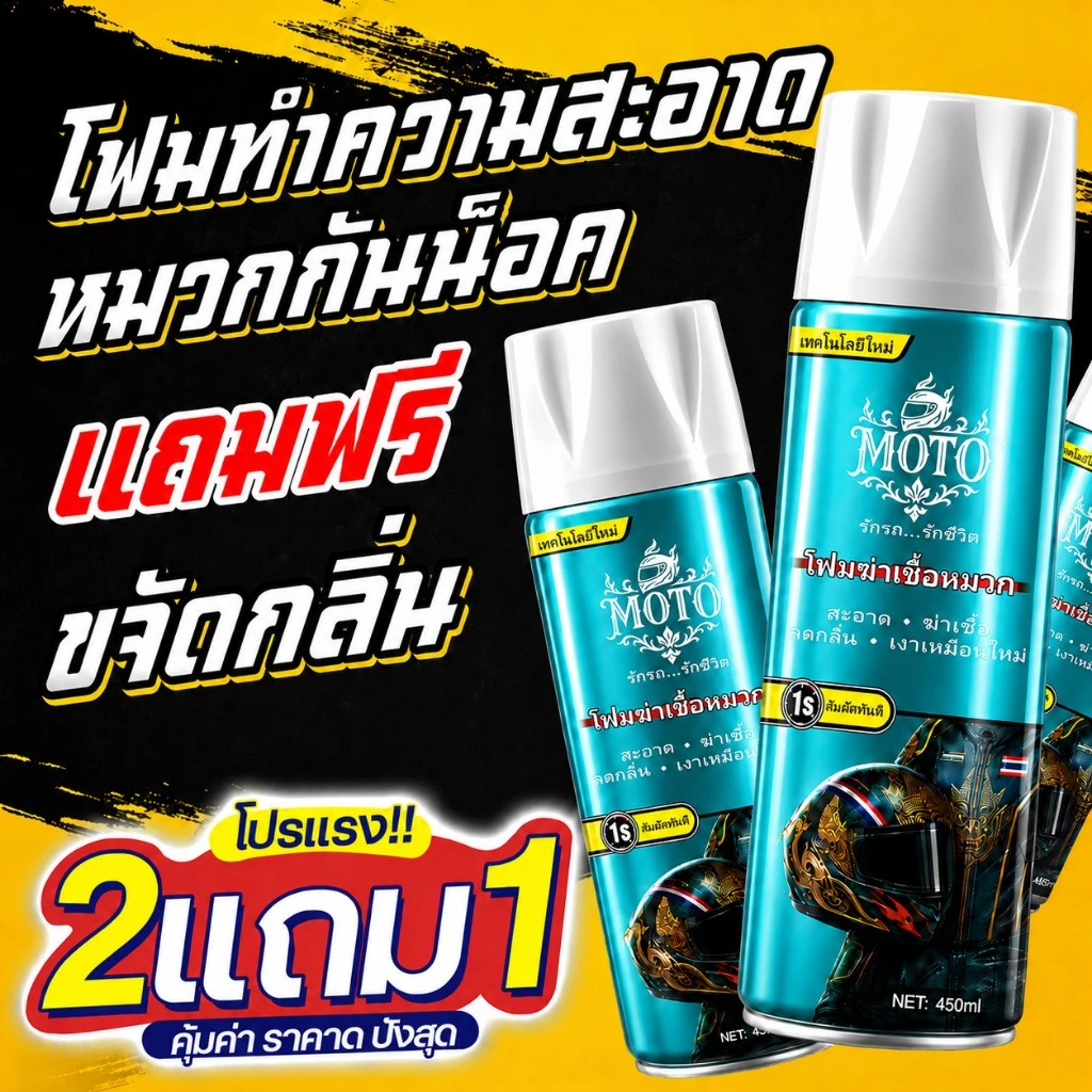 【ส่งไวจากไทย】น้ำยาลดกลิ่นไม่ต้องรีด สำหรับหมวกกันน็อค/หมวกกันน็อคล้างใน/หมวกกันน็อคทำให้สะอาด