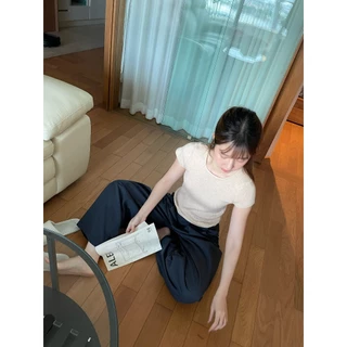 Dressupcorner เสื้อนิตแขนล้ำปักโลโก้ DCN01236