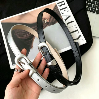 Halo studio พร้อมส่ง🔥เข็มขัดหนังสไตล์เกาหลีแบบใหม่ พร้อมหัวเข็มขัดสีเงินสุดพิเศษ