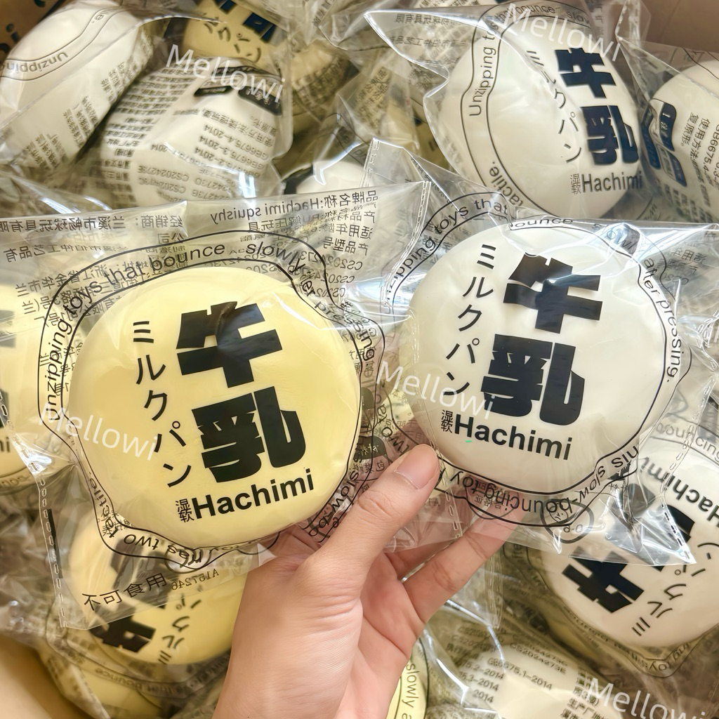 สกุชชี่มินิบันรสนม Hachimi แบรนด์แท้ นุ่มนิ่มเป็นพิเศษ คืนตัวช้า ของเล่นคลายเครียด ของเล่นบีบมือ