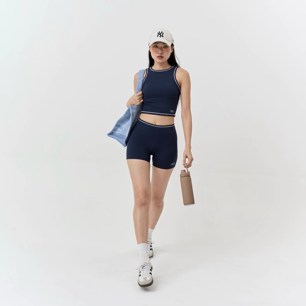 Healthyattitude.bkk - Racquet Club Top สปอร์ตบราคอสูง แต่งขอบ
