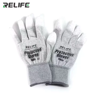 RELIFE RL-063 RL-063A ถุงมือฉนวนและทนความร้อน Antiskid ESD ถุงมือป้องกันนิ้วเคลือบทํางานอิเล็กทรอนิกส์