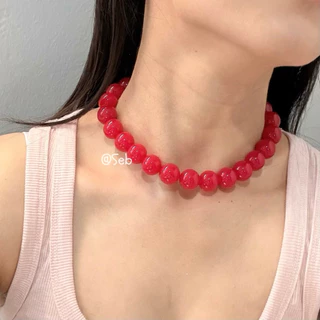 Sebofficial | Bubble Necklace (𝟏𝟔/𝟏𝟖𝐦𝐦.)♡‧₊˚| สร้อยคอลูกปัดอะคลิลิก สร้อยคอแฟชั่น สร้อยลูกปัดเม็ดกลมใหญ่