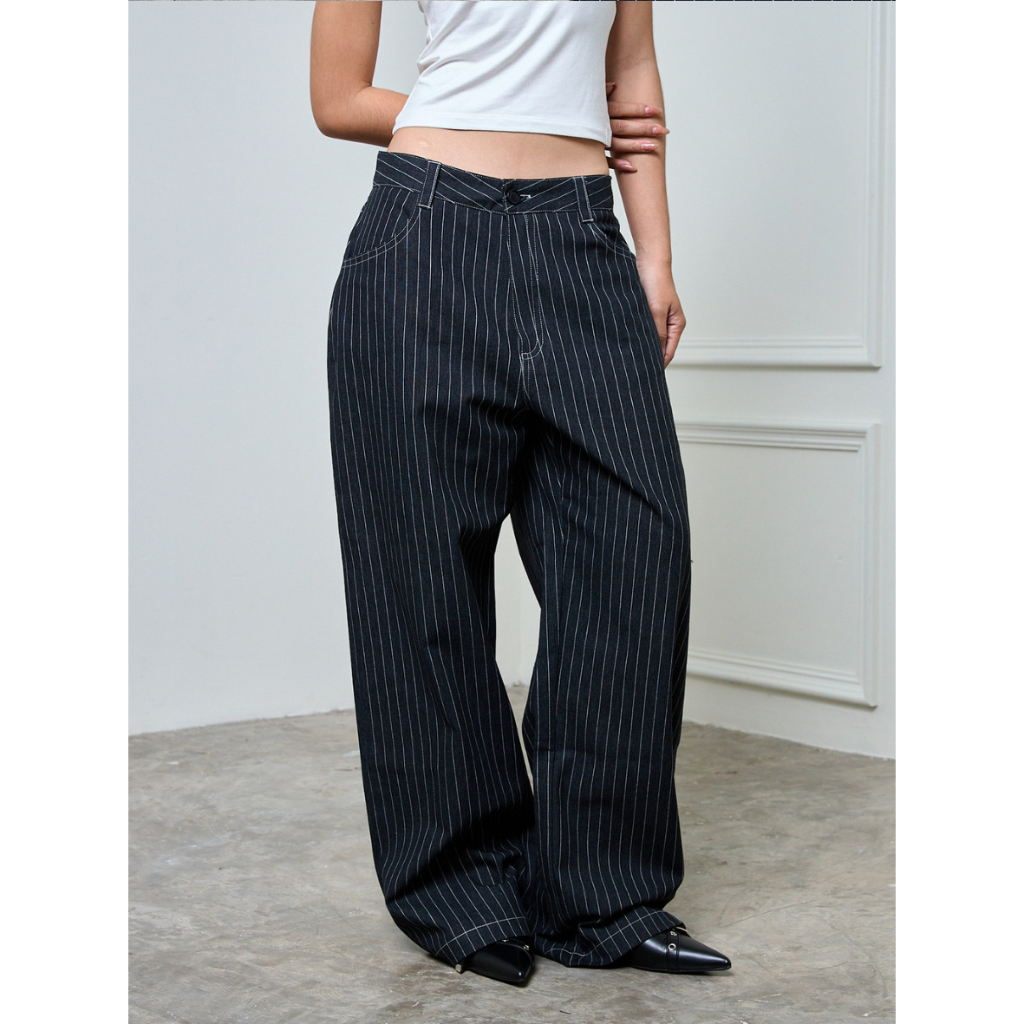 AHOLICBKK | JACOB BAGGY JEANS - กางเกงยีนส์ทรง Baggy ลายทาง