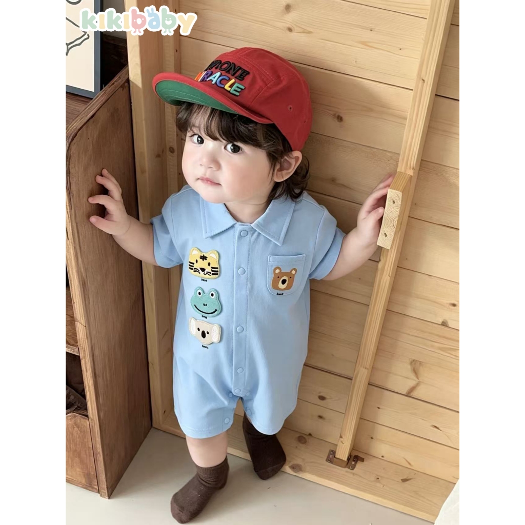 66-90 kikibaby ชุดเด็กทารกกระดุมผ่าหน้า บอดี้สูท รูปที่ 4