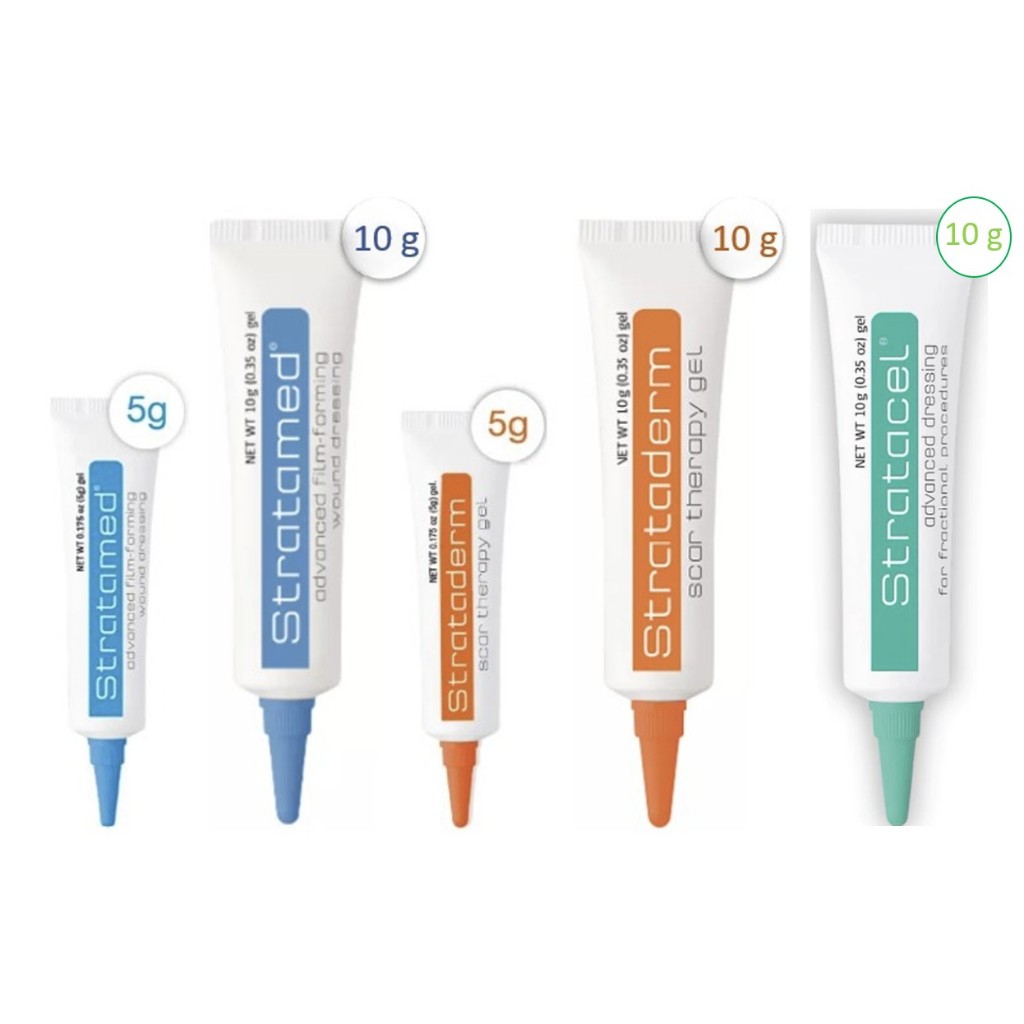 Strataderm gel / Stratamed สตาร์ตาเมด เจล ทา รักษา แผลสด แผลเป็น แผลนูน หลุมสิว ตา2ชั้น ขนาด 5/ 10 g