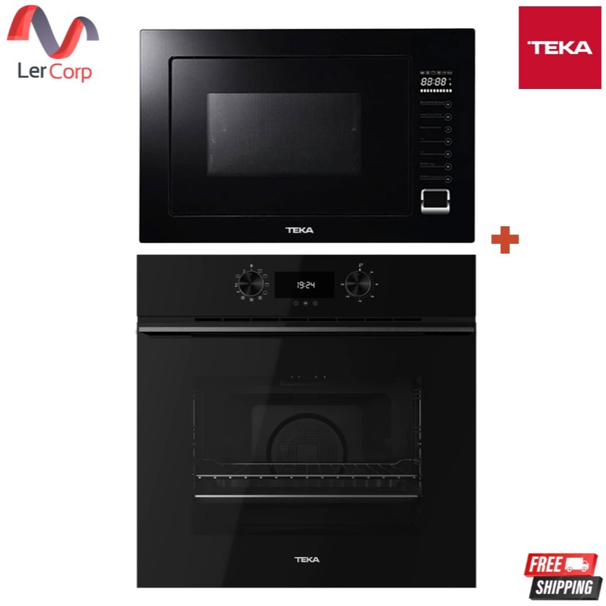 (Teka) เตาอบไฟฟ้าความจุ 70 ลิตร 9 โปรแกรมทำอาหาร รุ่น HLB 8380 FBK + ไมโครเวฟ รุ่น MWE 259 FI Black 