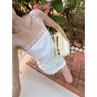 Dewishes 💕 Bare Grace Set เซตเสื้อสายเดี่ยวลูกไม้ เปิดหลัง+กปกก ลูกไม้