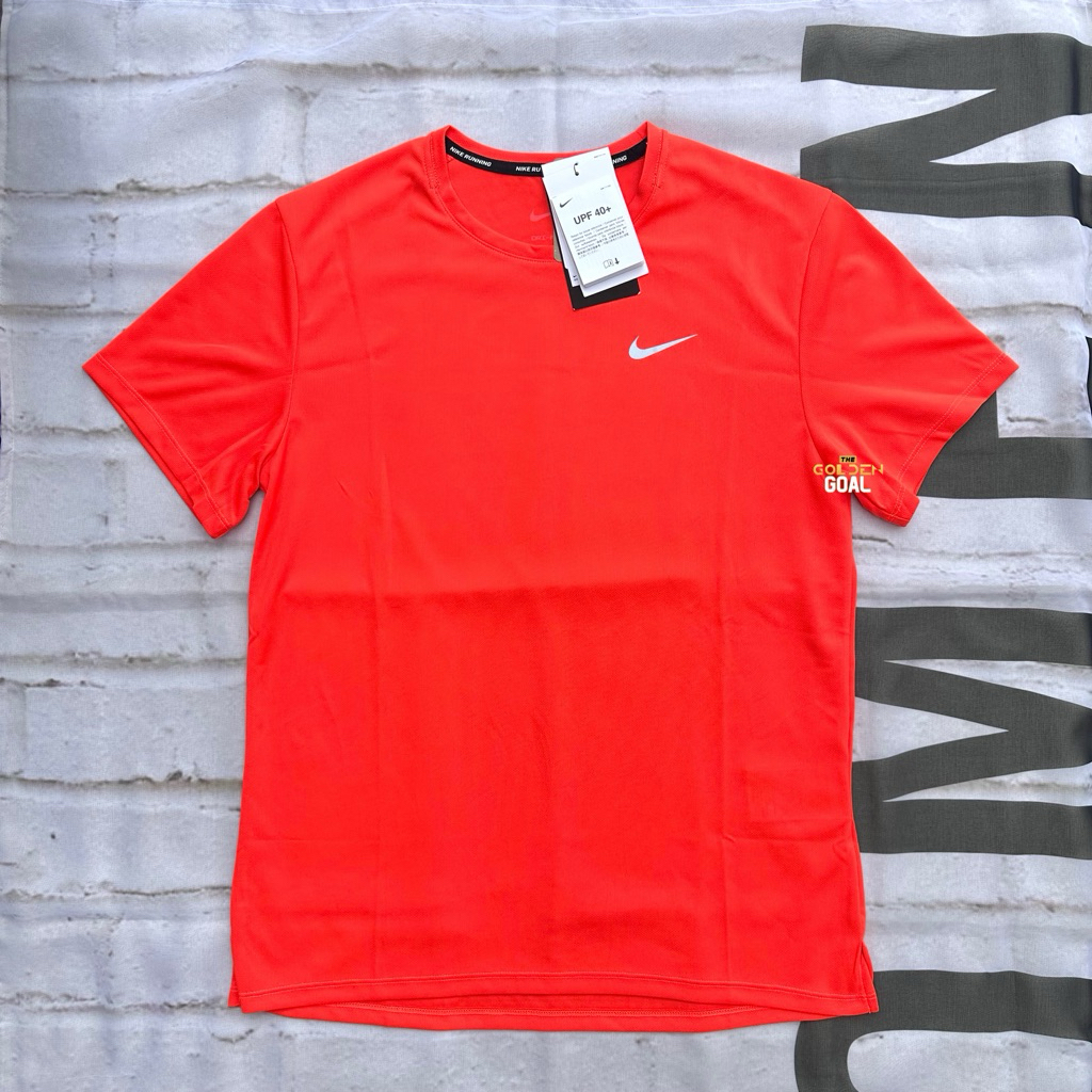 เสื้อวิ่ง Nike Dri-fit Miler UV Running Tee “Bright Crimson” ของแท้ป้ายไทย